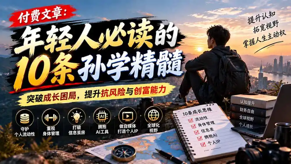 付费文章：年轻人必读的10条孙学精髓，突破成长困局，提升抗风险与创富能力-小创项目网