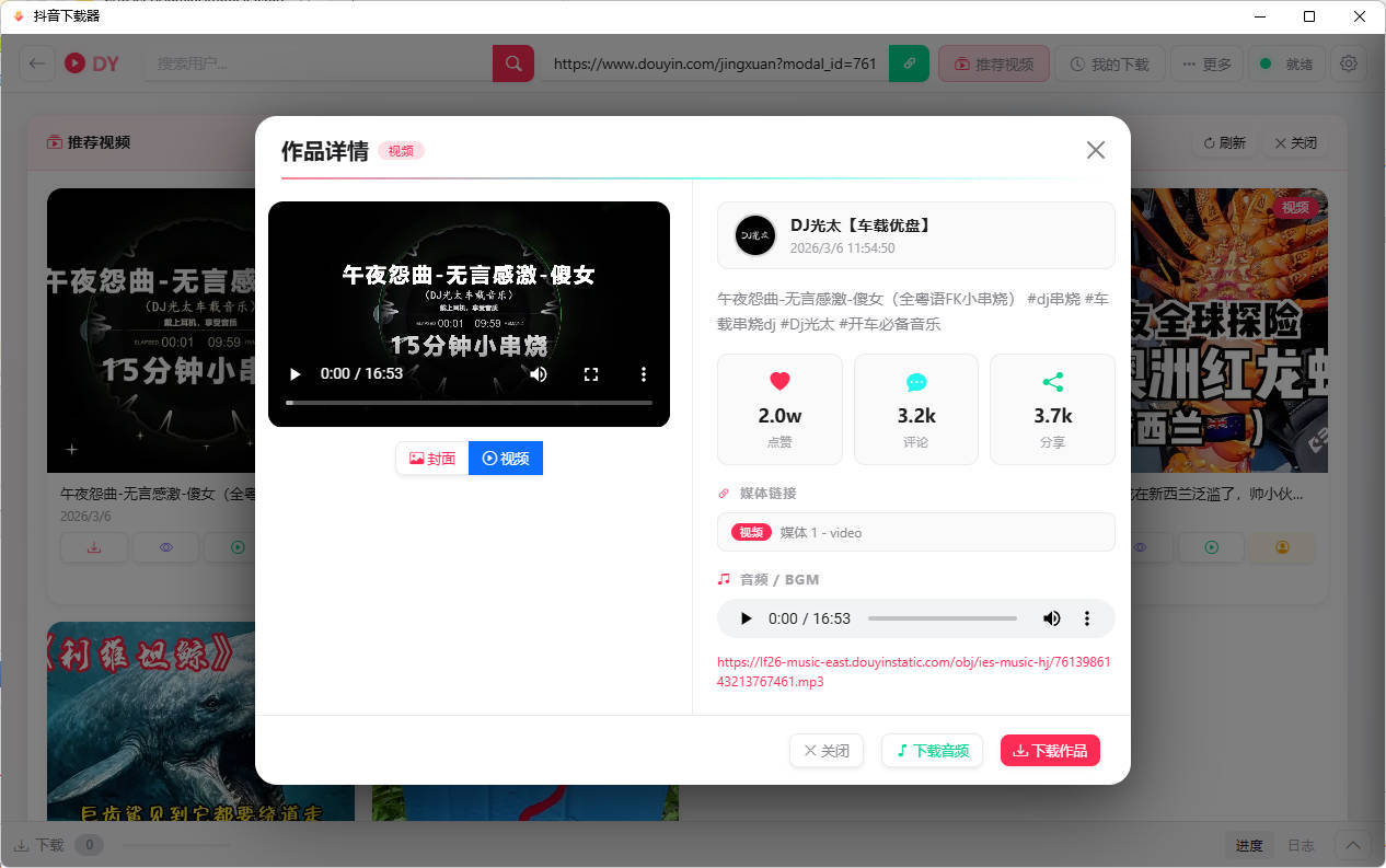 抖音下载器DY Video Downloader 0.0.9-小创项目网
