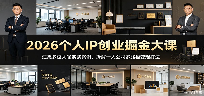 2026个人IP创业掘金大课：汇集多位大咖实战案例，拆解一人公司多路径变现打法-小创项目网