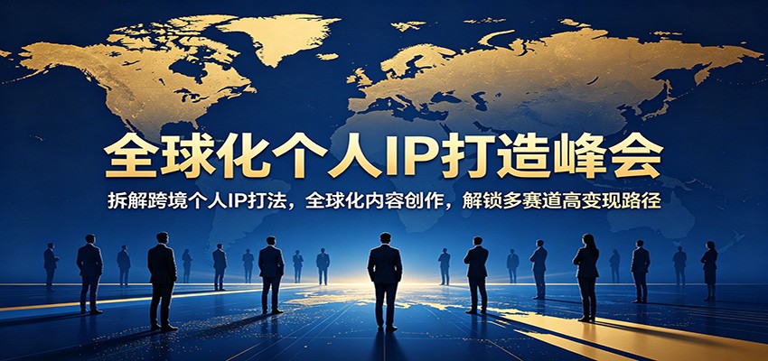 全球化个人IP打造峰会:拆解跨境个人IP打法,全球化内容创作,解锁多赛道高变现路径-小创项目网