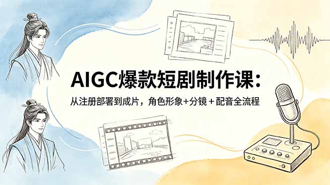 AIGC爆款短剧制作课：从注册部署到成片，角色形象+分镜+配音全流程-小创项目网
