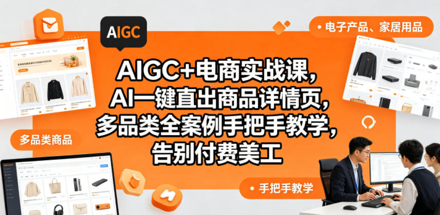 AIGC+电商实战课，AI一键直出商品详情页，多品类全案例手把手教学，告别付费美工(更新0704)-小创项目网
