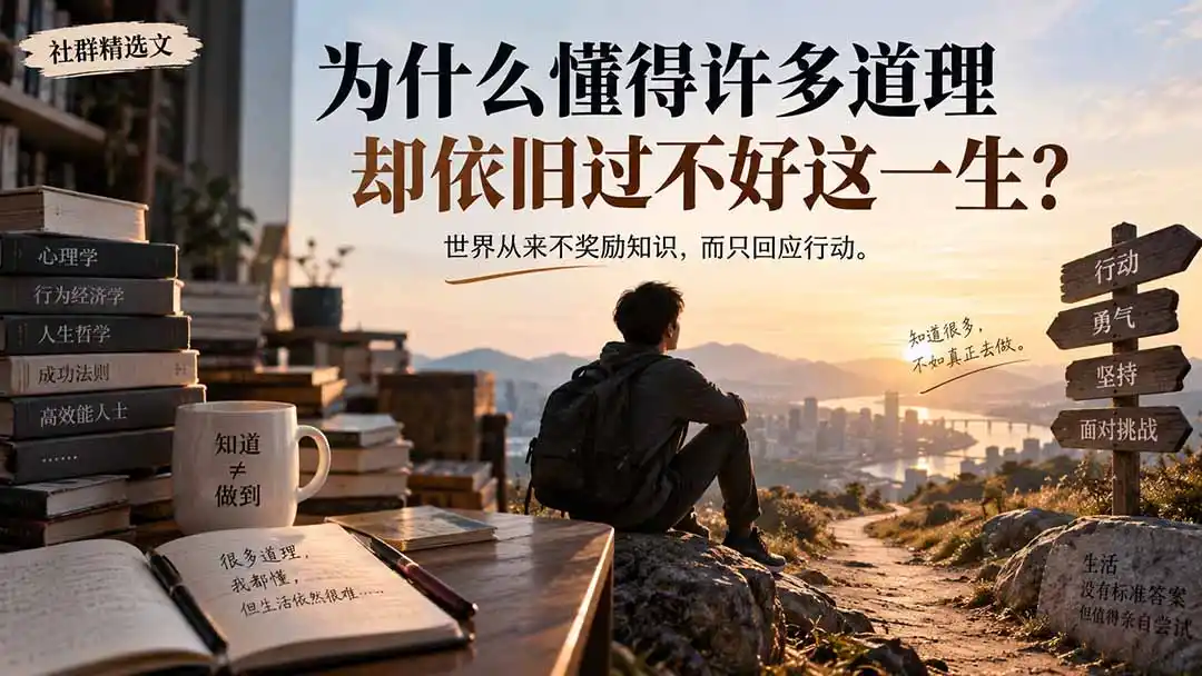 社群精选文：为什么懂得许多道理却依旧过不好这一生？