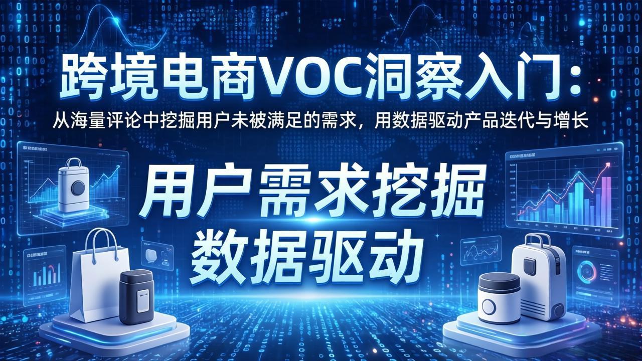 跨境电商VOC洞察入门：从海量评论中挖掘用户未被满足的需求，用数据驱动产品迭代与增长-小创项目网