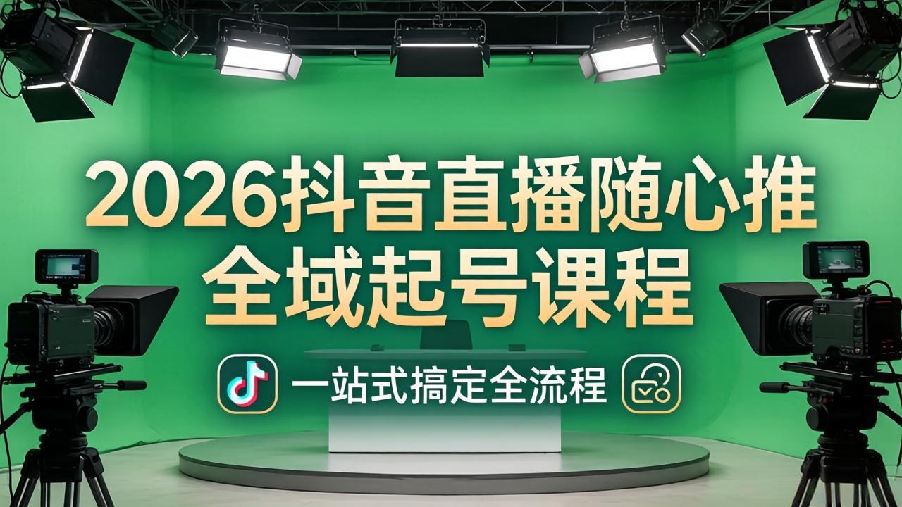 2026抖音直播随心推全域起号课程：一站式搞定直播起号、稳号、放量全流程(更新4月-小创项目网