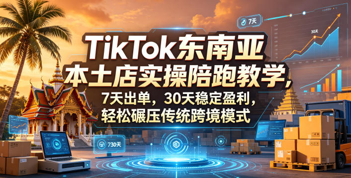 TikTok东南亚本土店实操陪跑教学，7天出单，30天稳定盈利，轻松碾压传统跨境模式-小创项目网