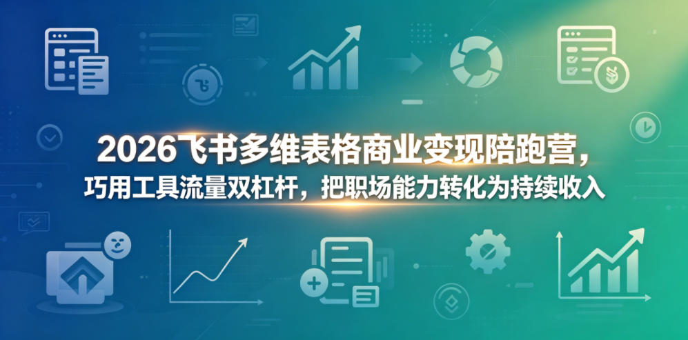 2026飞书多维表格商业变现陪跑营，巧用工具流量双杠杆，把职场能力转化为持续收入-小创项目网