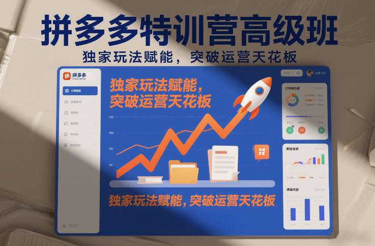 拼多多特训营高阶班，独家玩法赋能，突破运营天花板(更新26年3月27日)-小创项目网