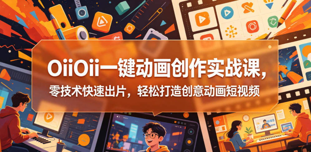 OiiOii一键动画创作实战课，零技术快速出片，轻松打造创意动画短视频-小创项目网