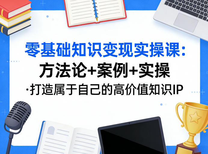 零基础知识变现实操课，方法论+案例+实操，打造属于自己的高价值知识IP-小创项目网