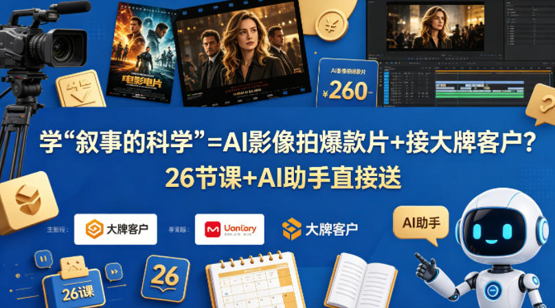 学《叙事的科学》=AI影像拍爆款片+接大牌客户？26节课+AI助手直接送【原创双语字幕】-小创项目网