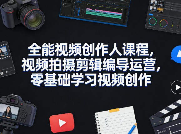 全能视频创作人课程，视频拍摄剪辑编导运营，零基础学习视频创作(更新2026年4月)-小创项目网
