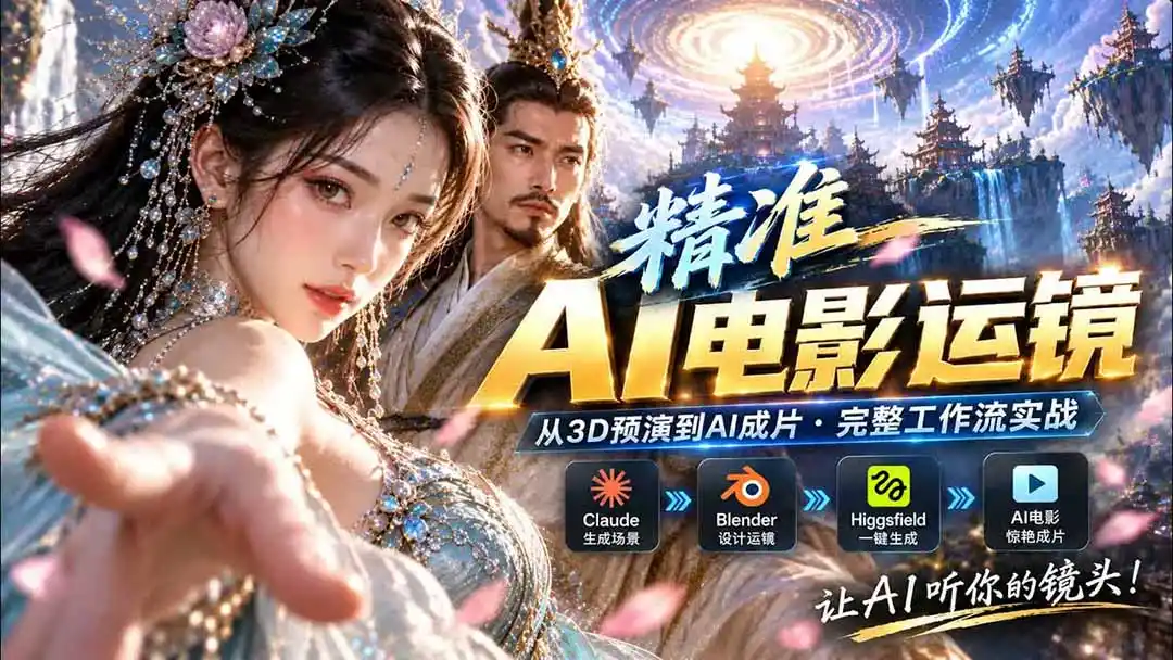 AI视频终于能精准运镜了！Claude + Blender + Higgsfield 免费插件实测-寒山客