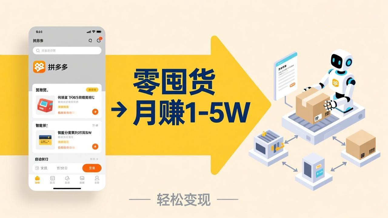 不用囤货不用跑单！拼多多虚拟玩法，机器人管理发货和客服，帮你月赚 1-5W-小创项目网