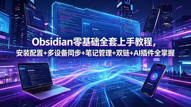 Obsidian零基础全套上手教程，安装配置+多设备同步+笔记管理+双链+AI插件全掌握-寒山客