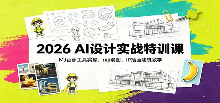 2026 AI设计实战特训课：MJ香蕉工具实操，niji混图，IP插画建筑教学-小创项目网