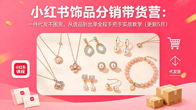 小红书饰品分销带货营：一件代发不囤货，从选品到出单全程手把手实战教学(更新5月-小创项目网