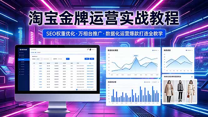 2026 淘宝金牌运营实战教程，SEO权重优化万相台推广，数据化运营爆款打造全教学-小创项目网