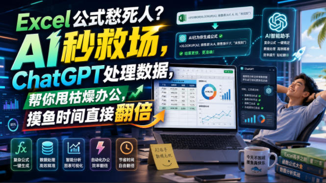 Excel公式愁死人？AI秒救场，ChatGPT处理数据，帮你甩枯燥办公，摸鱼时间直接翻倍【原创双语字幕】-小创项目网