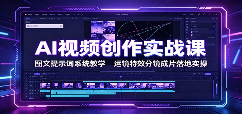 AI视频创作实战课：图文提示词系统教学，运镜特效分镜成片落地实操-小创项目网