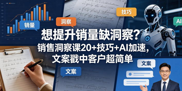 想提升销量缺洞察？销售洞察课20+技巧+AI加速，文案戳中客户超简单【原创双语字幕】-小创项目网