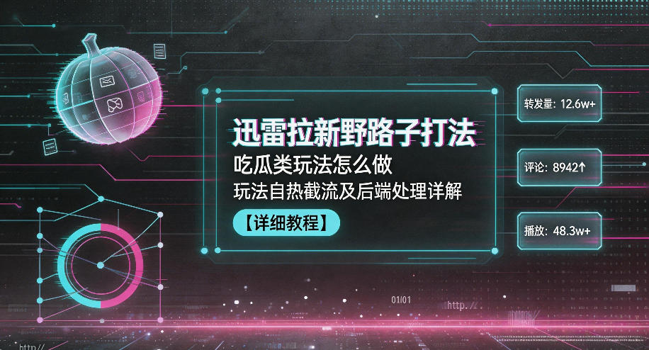 迅雷拉新野路子打法，吃瓜类玩法怎么做，玩法自热截流及后端处理详解-寒山客