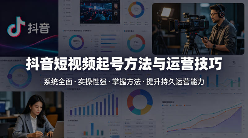 抖音短视频起号方法和运营技巧，内容系统全面实操性强，掌握起号方法，提升账号持久运营能力-小创项目网