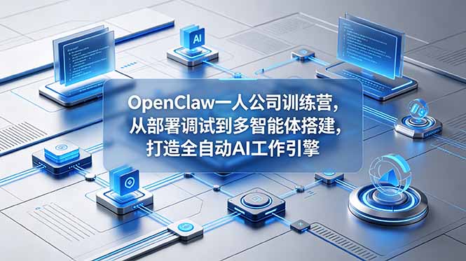 OpenClaw 一人公司训练营，从部署调试到多智能体搭建，打造全自动 AI 工作引擎-寒山客