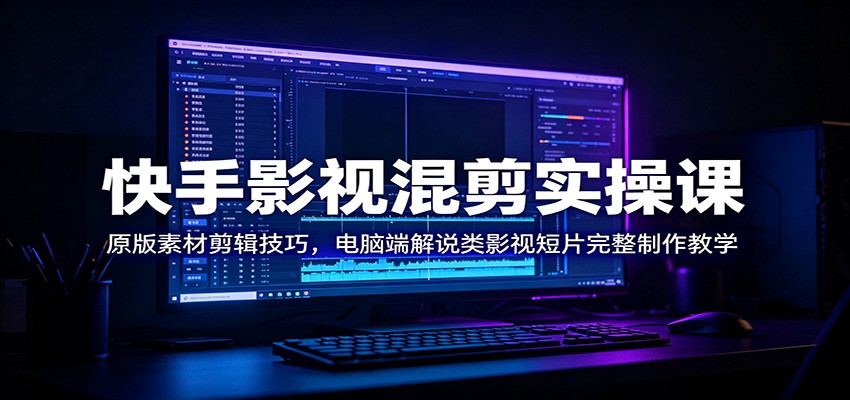 快手影视混剪实操课：原版素材剪辑技巧，电脑端解说类影视短片完整制作教学-寒山客