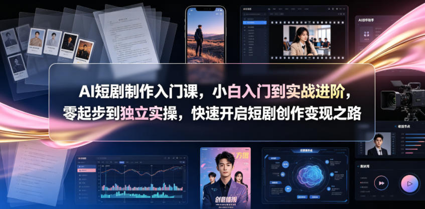 AI短剧制作入门课，小白入门到实战进阶，零起步到独立实操，快速开启短剧创作变现之路-寒山客