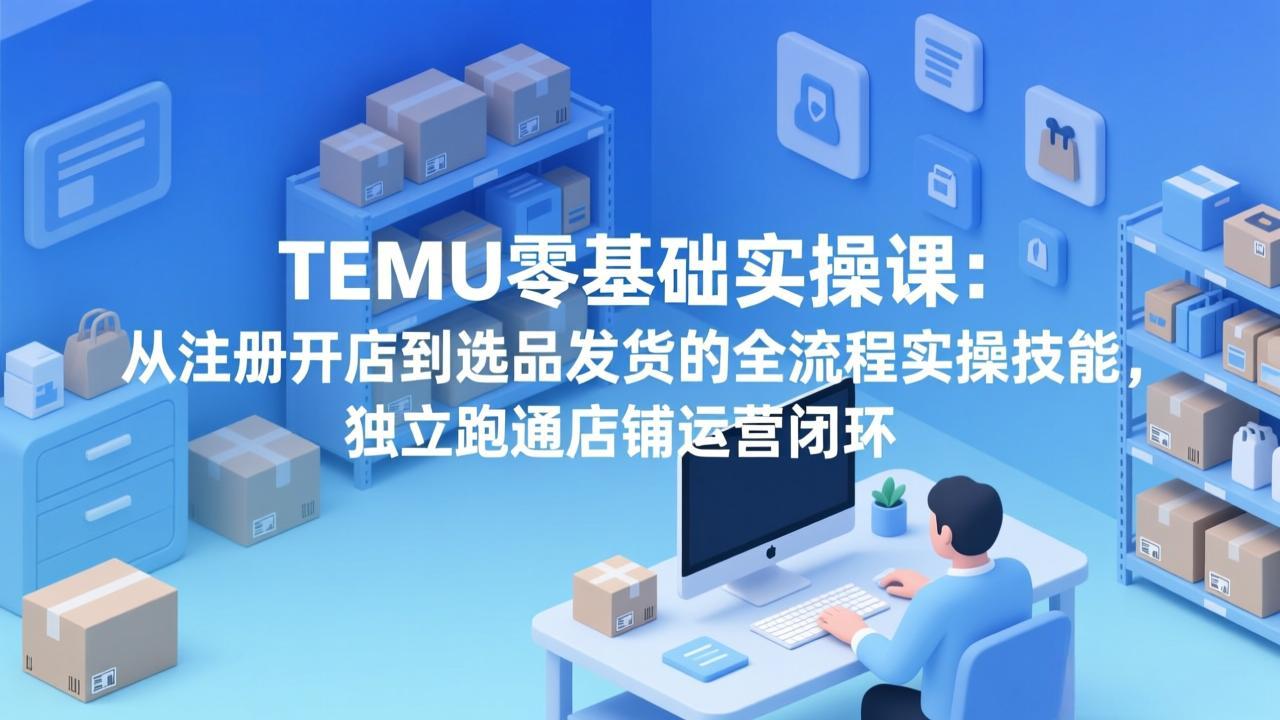 TEMU零基础实操课：从注册开店到选品发货的全流程实操技能，独立跑通店铺运营闭环-小创项目网