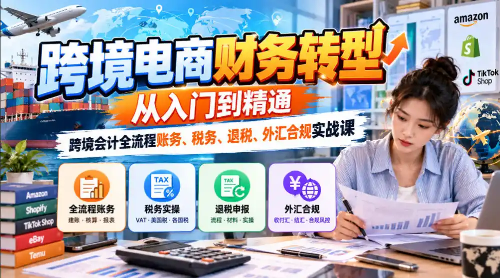 跨境电商财务转型：从入门到精通｜跨境会计全流程账务、税务、退税、外汇合规实战课-小创项目网
