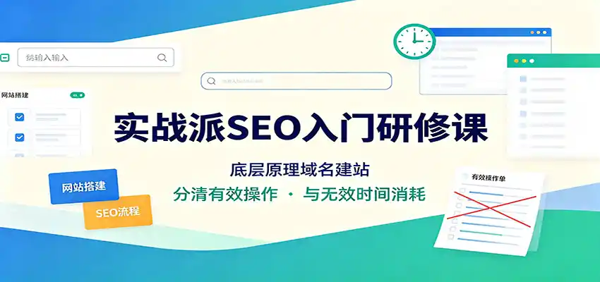 实战派SEO入门研修课:底层原理域名建站,分清有效操作与无效时间消耗-小创项目网
