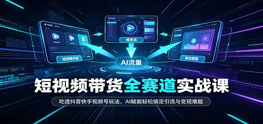 短视频带货全赛道：吃透抖音快手视频号玩法，AI赋能轻松搞定引流与变现难题