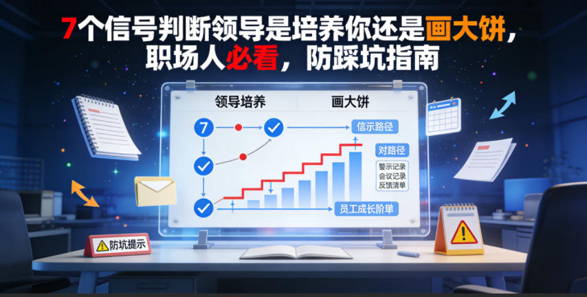 付费文章：7个信号判断领导是培养你还是画大饼，职场人必看，防踩坑指南-寒山客