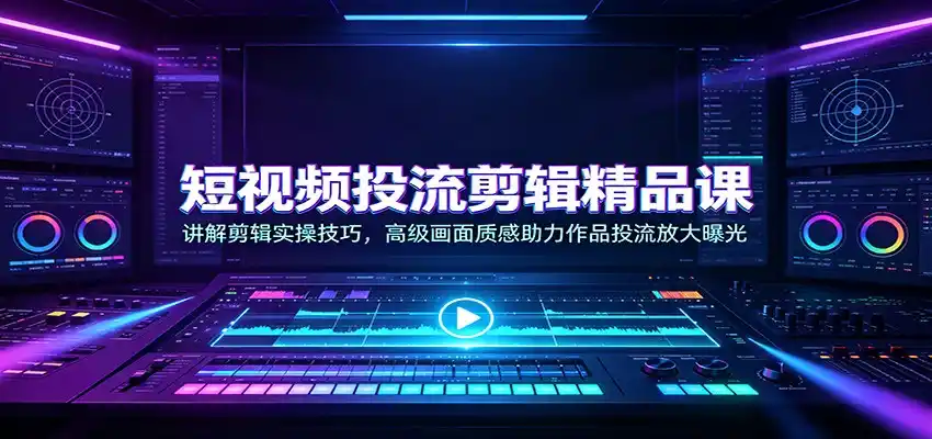 短视频投流剪辑精品课：讲解剪辑实操技巧，高级画面质感助力作品投流放大曝光-小创项目网