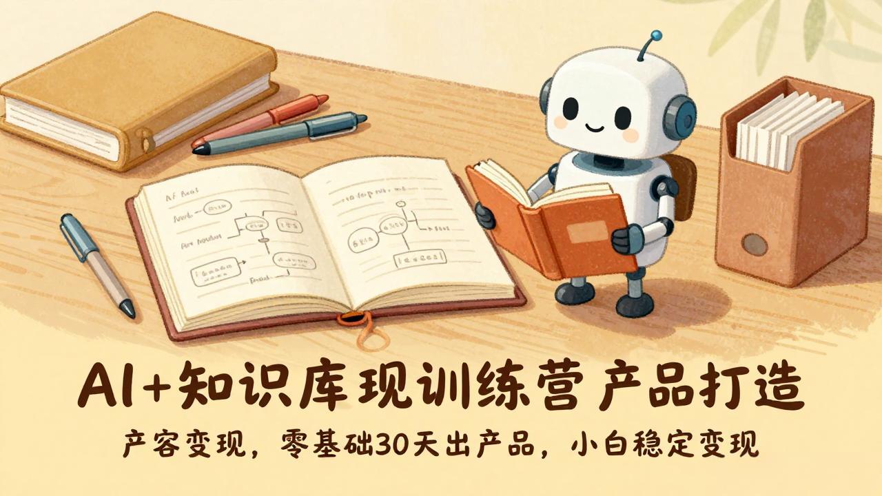 AI+知识库变现训练营，产品打造、内容创作、全平台变现，零基础30天出产品，小白稳定变现-小创项目网