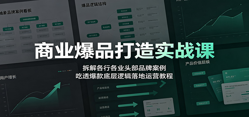 商业爆品打造实战课：拆解各行各业头部品牌案例，吃透爆款底层逻辑落地运营教程-寒山客