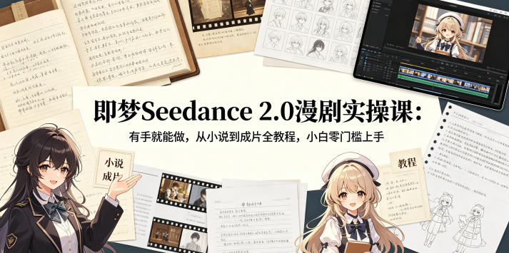 即梦Seedance 2.0漫剧实操课：有手就能做，从小说到成片全教程，小白零门槛上手-小创项目网