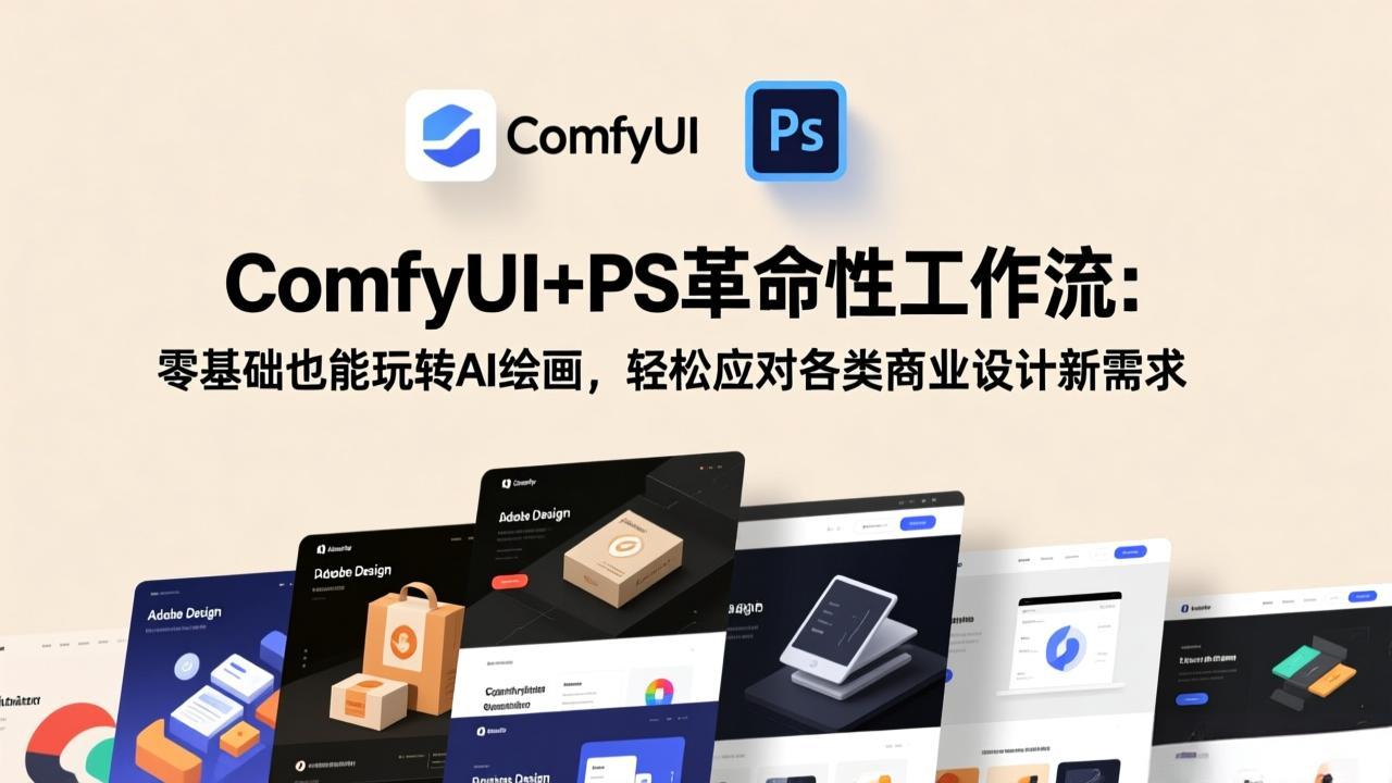 ComfyUI+PS革命性工作流：零基础也能玩转AI绘画，轻松应对各类商业设计新需求-小创项目网