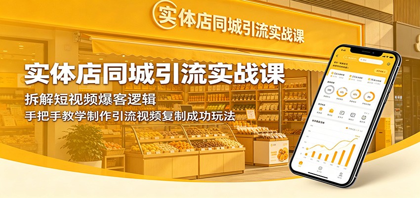 实体店同城引流实战课：拆解短视频爆客逻辑，手把手教学制作引流视频复制成功玩法-小创项目网