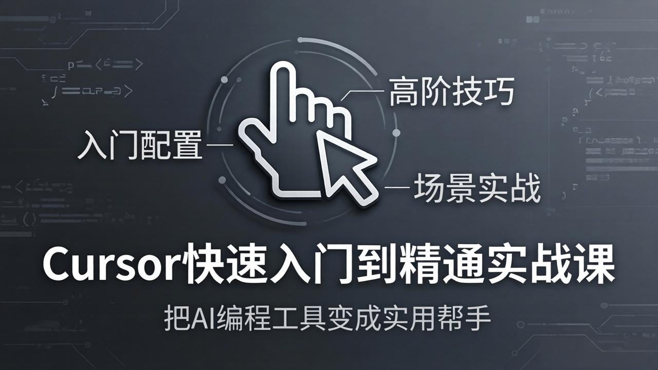 Cursor快速入门到精通实战课：入门配置+高阶技巧+场景实战，把AI编程工具变成实用帮手-小创项目网
