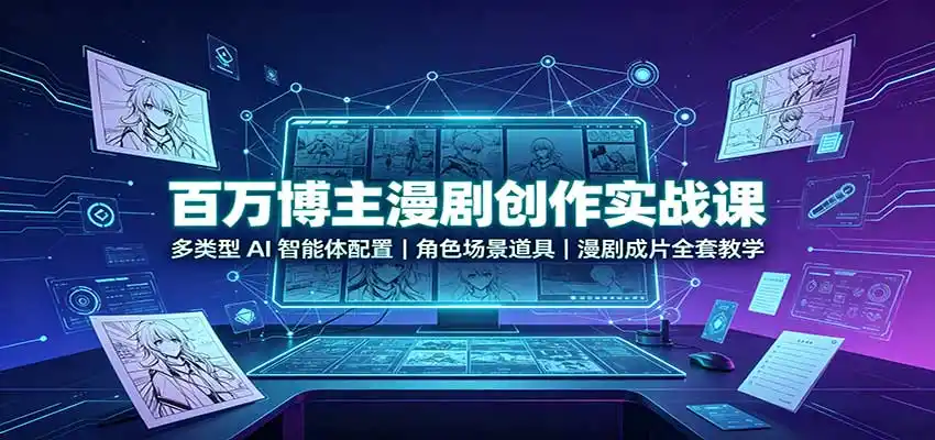 百万博主漫剧创作实战课：多类型AI智能体配置，角色场景道具，漫剧成片全套教学-小创项目网