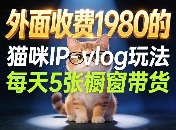 宠物赛道猫咪IP-vlog玩法，26条视频涨粉29W，每天5张橱窗带货拆解-小创项目网