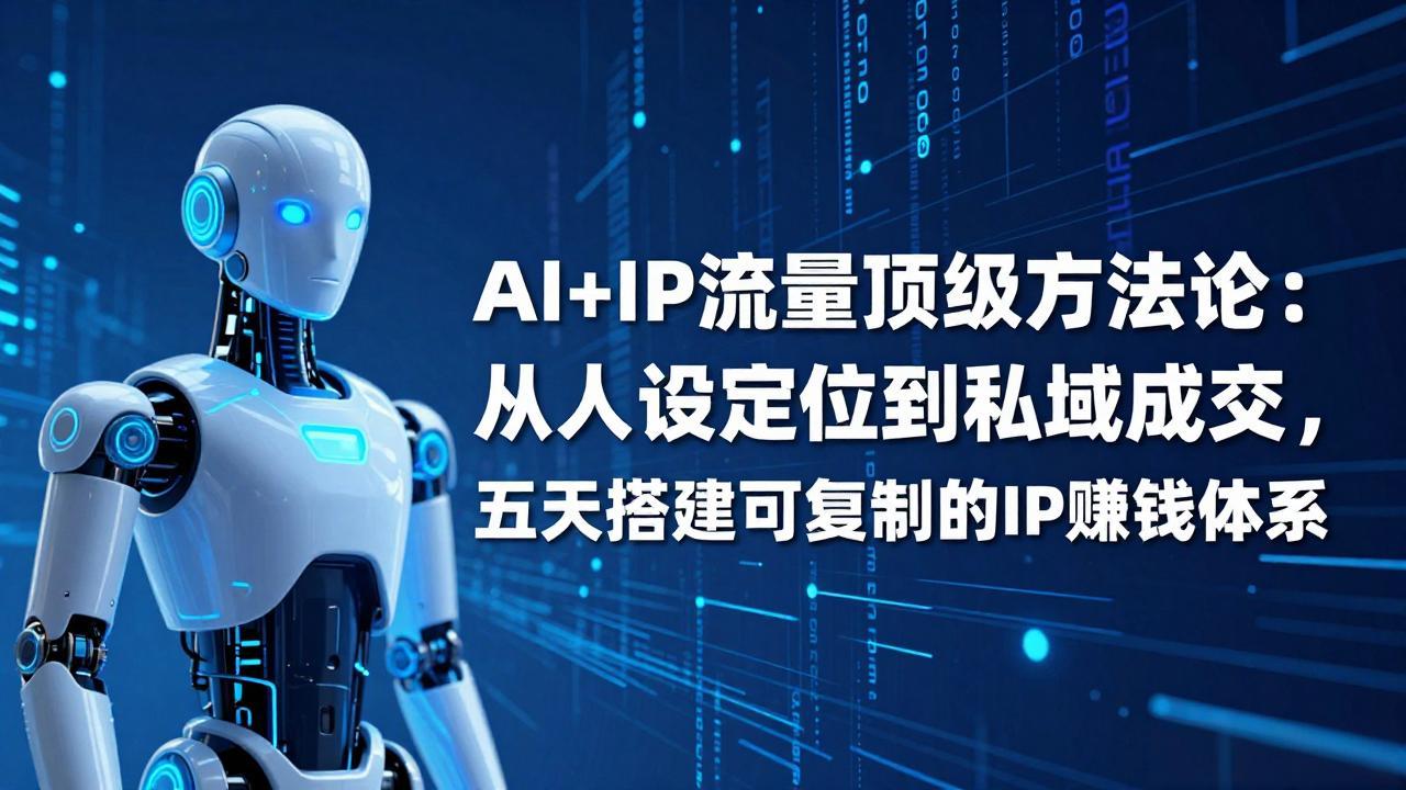 AI+IP顶级方法论：从人设定位到私域成交，五天搭建可复制的IP赚钱体系-小创项目网