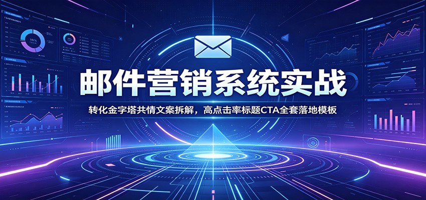 邮件营销系统实战：转化金字塔共情文案拆解，高点击率标题CTA全套落地模板-寒山客