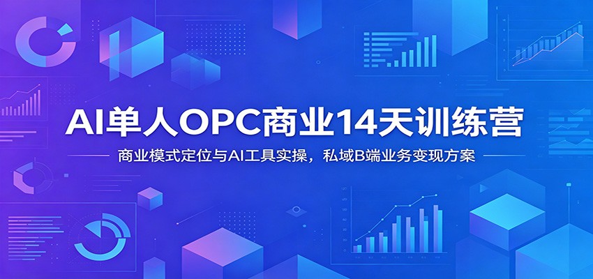 AI单人OPC商业14天训练营：商业模式定位与AI工具实操，私域B端业务变现方案-寒山客