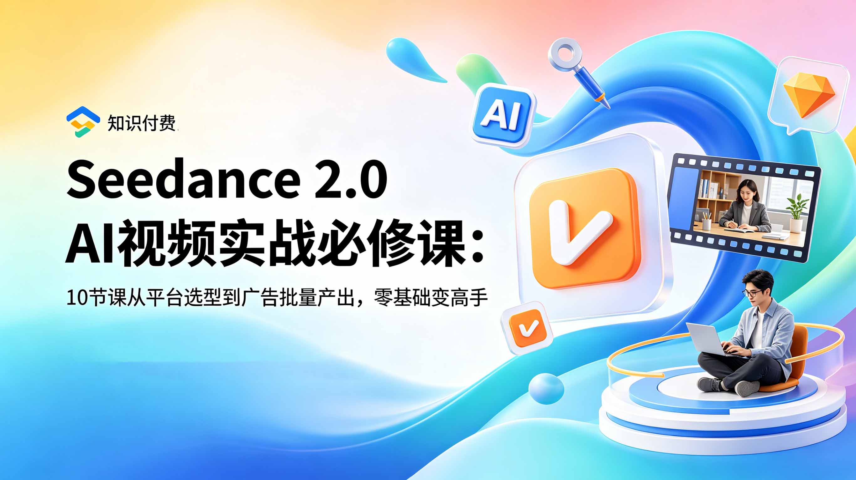 Seedance 2.0 AI视频实战必修课：10节课从平台选型到广告批量产出，零基础变高手-寒山客