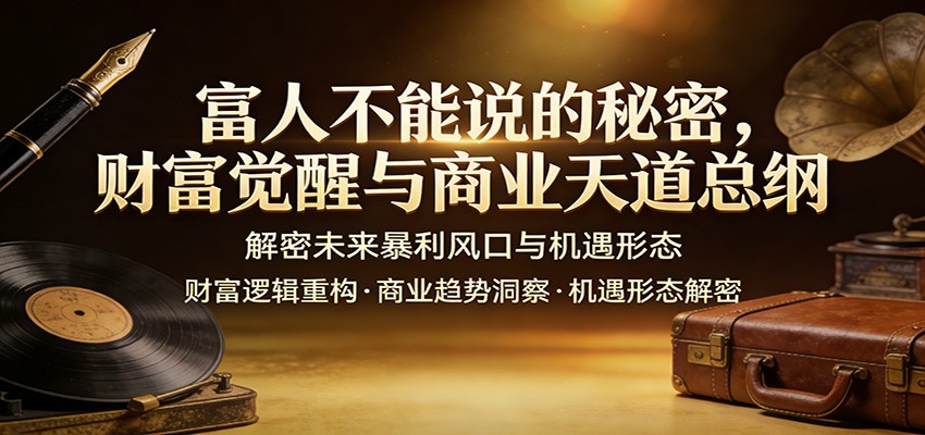 富人不能说的秘密，财富觉醒与商业天道总纲，解密未来暴利风口与机遇形态-小创项目网