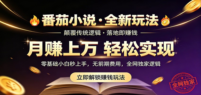 番茄小说5月最新独家玩法，稳定落地实测月入过万！-小创项目网